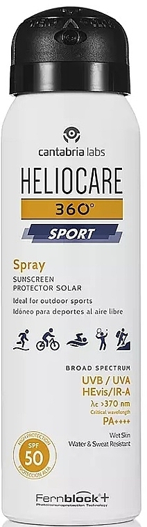 Солнцезащитный спрей для тела SPF 50+ - Cantabria Labs Heliocare 360º Sport Spray SPF50 — фото N1