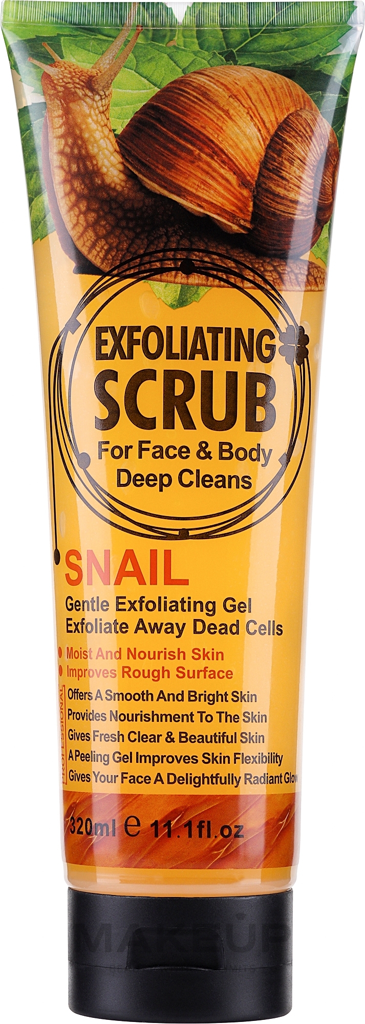 Скраб для обличчя й тіла "Слиз равлика" - Wokali Exfoliating Scrub Snail — фото 320ml
