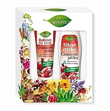 Духи, Парфюмерия, косметика Набор - Bione Cosmetics Pomegranate Body Care Gift Set (b/milk/500ml + balm/hand/205ml)