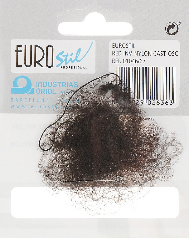 Сеточка для волос нейлон, темно-коричневая, 01046/67 - Eurostil — фото N2