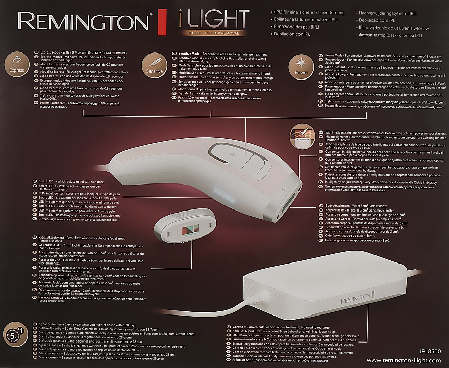 Фотоепілятор - Remington IPL8500 I-Light Luxe — фото N5