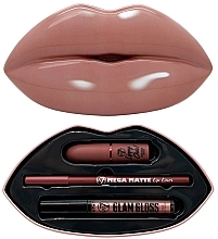 Парфумерія, косметика W7 Kiss Kit Lipstick Set Nude Attitude (lipstick/3.2g + l/pencil/1.2g + glow/3ml) - Набір