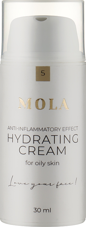 Зволожувальний крем для жирної й комбінованої шкіри обличчя - Mola Hydrating Cream For Oily Skin — фото N1