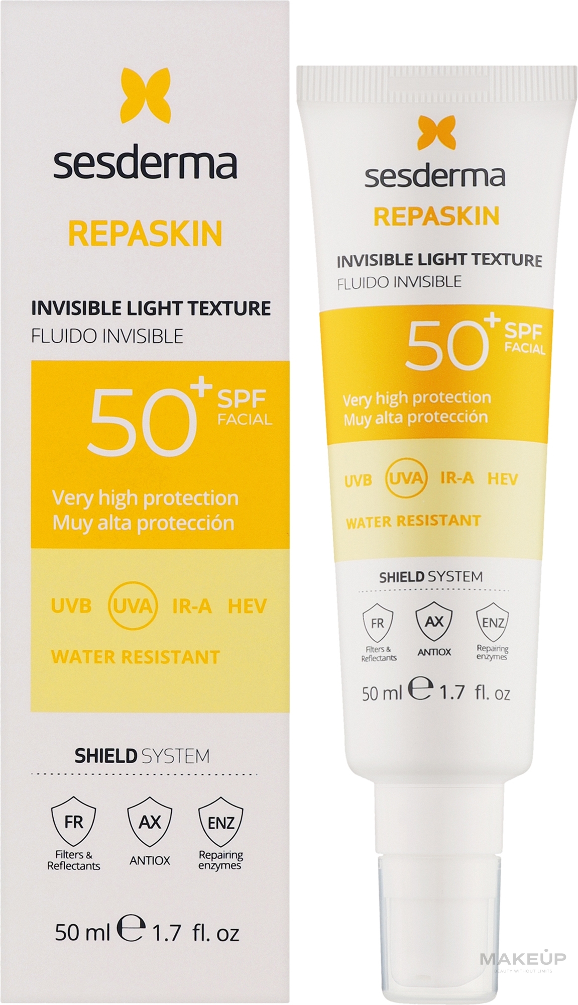 Крем для обличчя - Sesderma Repaskin Invisible Light Texture SPF50 — фото 50ml