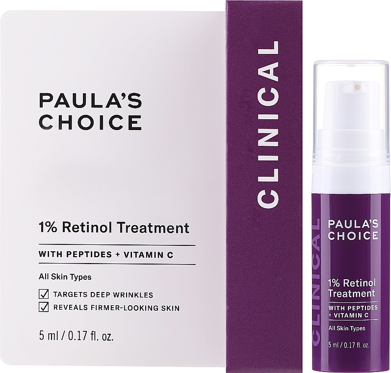 Крем-сыворотка с ретинолом - Paula's Choice Clinical 1% Retinol Treatment Travel Size — фото N2