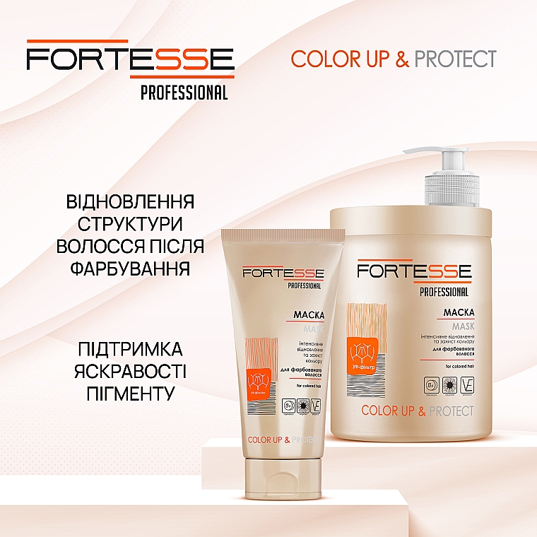 Маска "Стійкість кольору" - Fortesse Professional Color Up & Protect Mask — фото N7