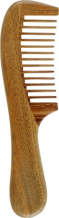 Расческа CS380 для волос, деревянный сандал комби с ручкой, редкозубый - Cosmo Shop