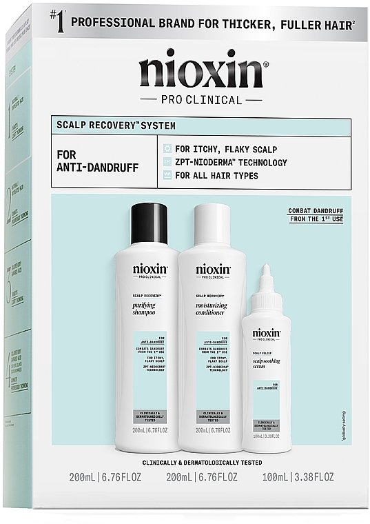 Набор - Nioxin Pro Clinical Scalp Recovery Set (sh/200ml + cond/200ml + ser/100ml) — фото N1