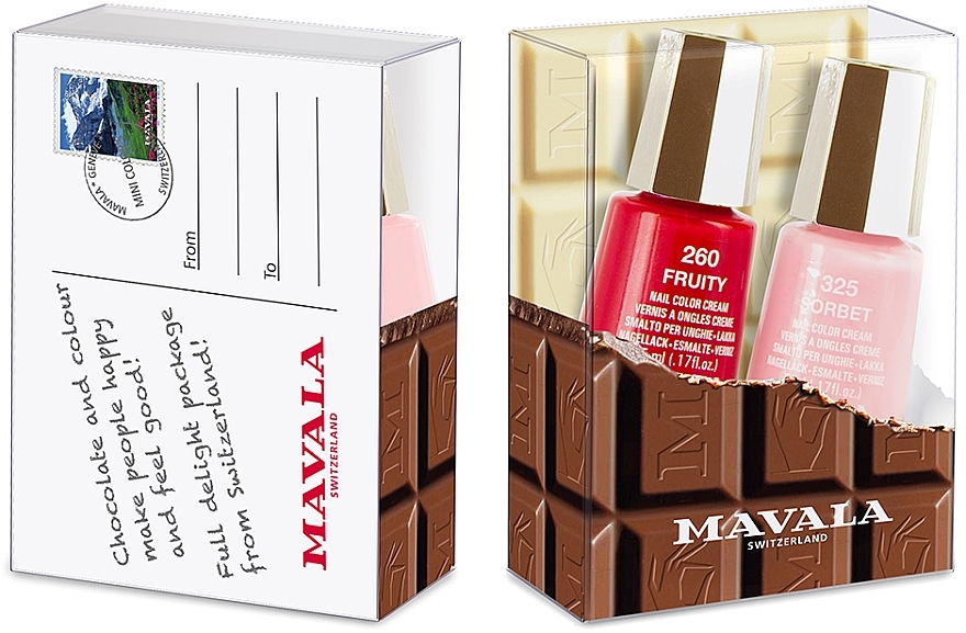 Набір із двох лаків для нігтів "Фруктовий шоколад" - Mavala (nail polish/2х5 ml) — фото N1