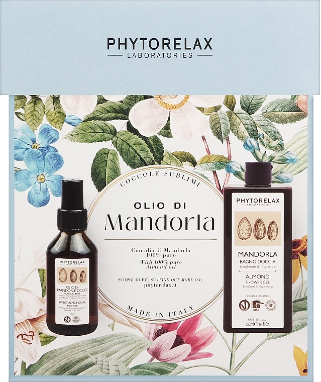 Набір - Phytorelax Laboratories Almond (sh/gel/250ml + oil/100ml) — фото N1
