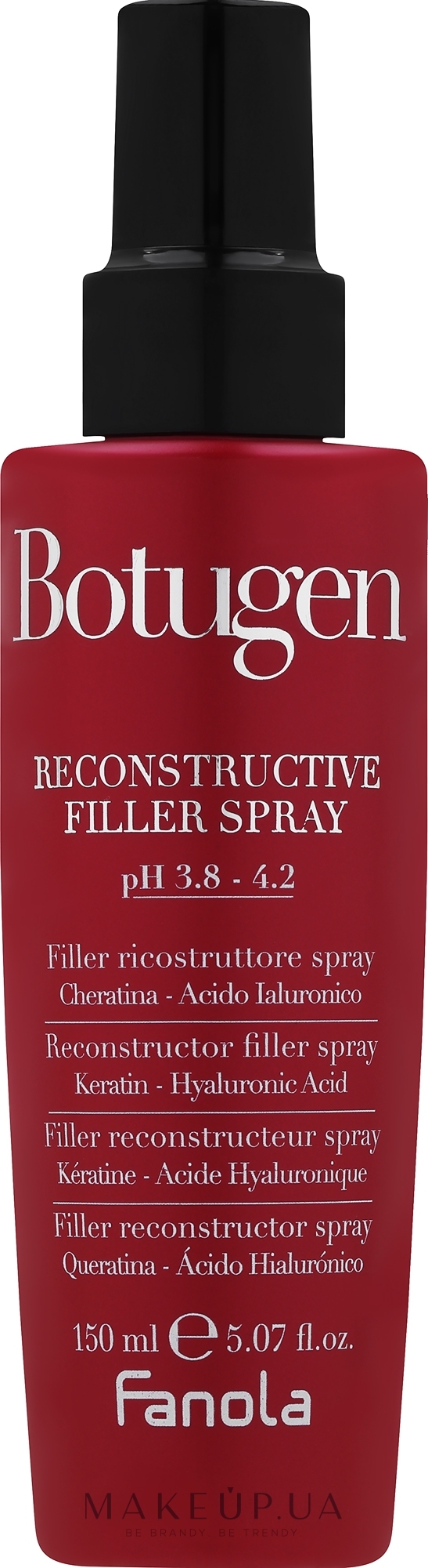 Восстанавливающий спрей для ломких и поврежденных волос - Fanola Botugen Reconstructive Filler Spray pH 3.8-4.2 — фото 150ml