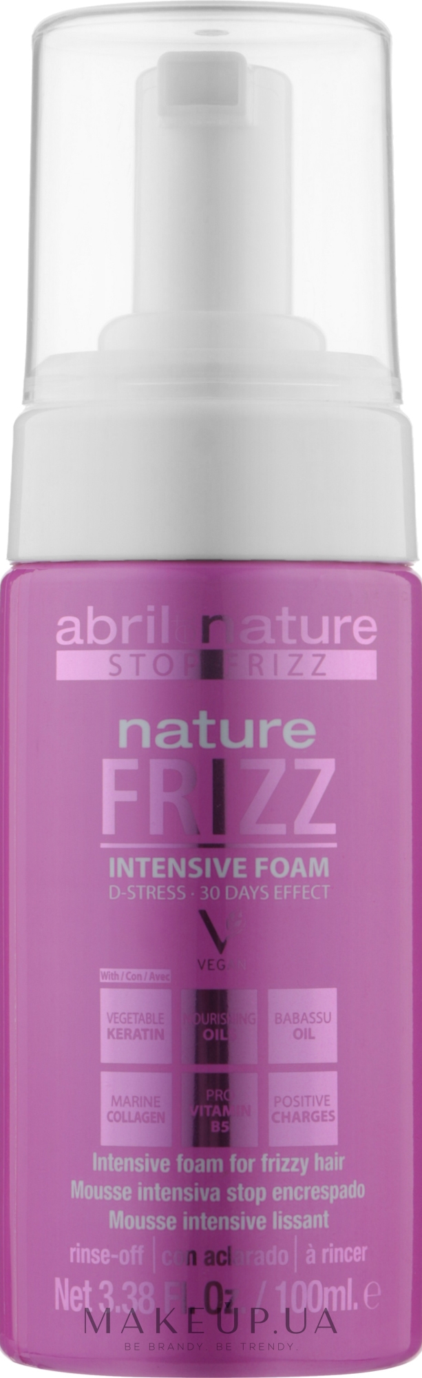 Мус для вирівнювання волосся - Abril et Nature Nature Frizz D-Stress Intensive Foam — фото 100ml
