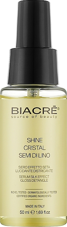 Сироватка-спрей для надання блиску волоссю - Biacre Shine Cristal Semi Di Lino — фото N1