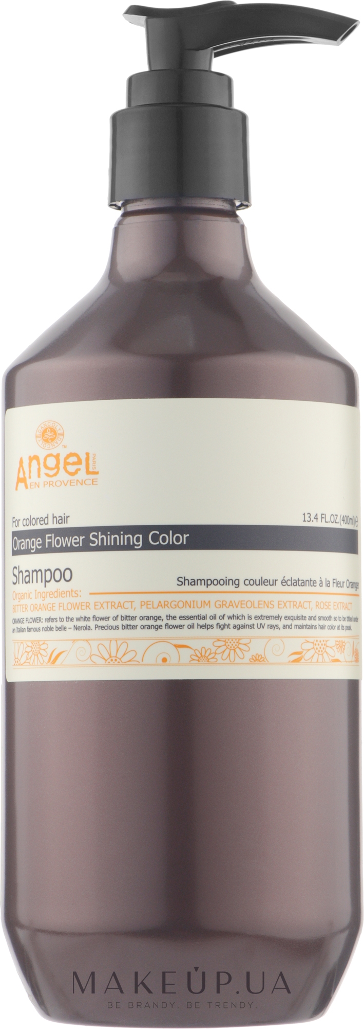 Шампунь для окрашенных волос "Сияющий цвет" с цветком апельсина - Angel Professional Paris Provence Colored Hair Shampoo — фото 400ml