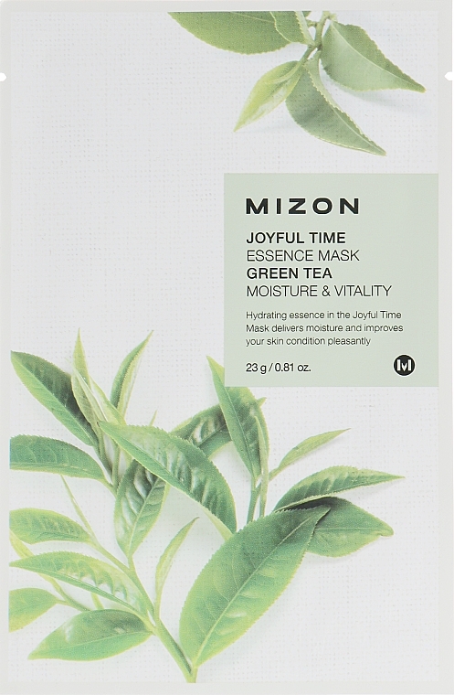 Тканинна маска "Зелений чай" - Mizon Joyful Time Essence Mask — фото N1