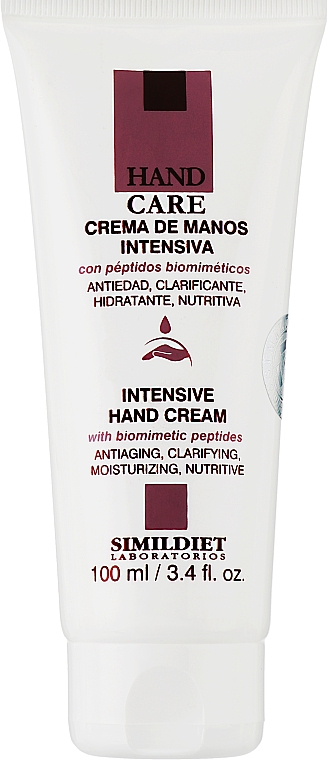 Увлажняющий крем для рук с омолаживающим и осветляющим эффектами - Simildiet Laboratorios Hand Care Intensive Hand Cream — фото N1