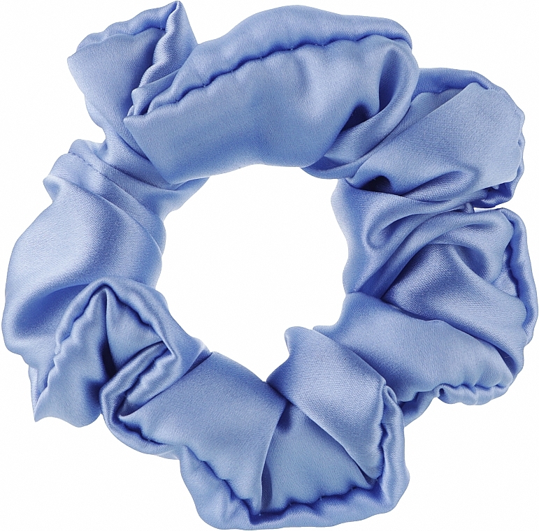 Резинка для волосся з натурального шовку, блакитна - ScrunchyUA — фото N1
