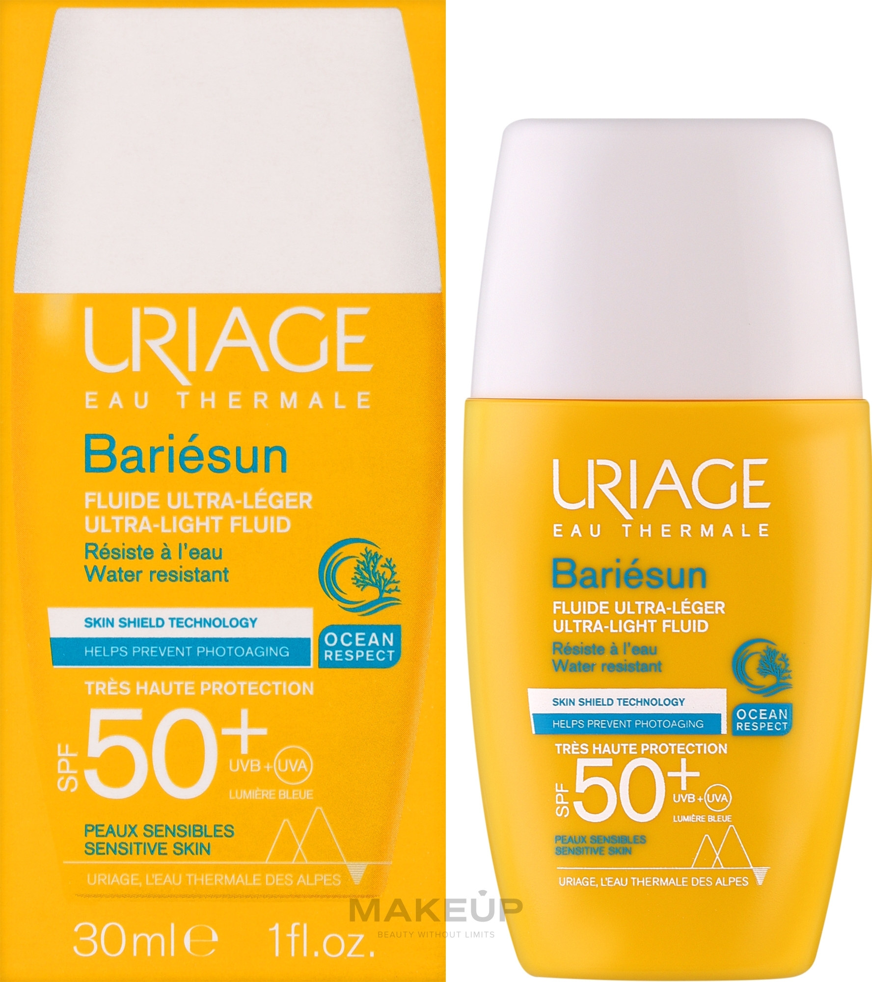 Солнцезащитный флюид крем для лица - Uriage Bariesun Ultra-Light Fluid SPF50+ — фото 30ml