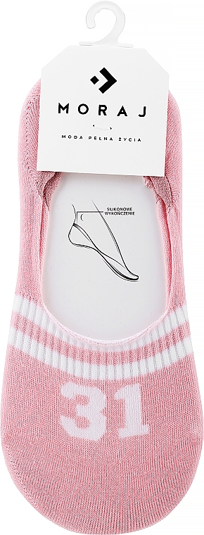 Шкарпетки жіночі низькі зі спортивним мотивом, рожеві - Moraj — фото N1