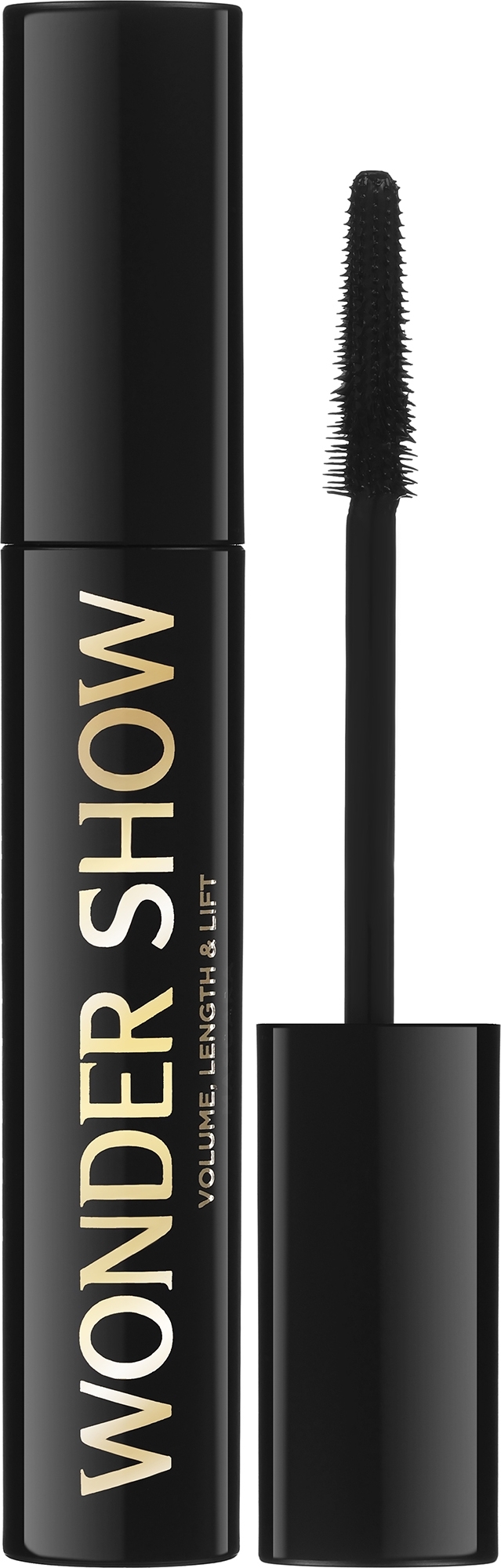 Туш для вій - Eveline Cosmetics Wonder Show Volume, Length & Lift Mascara — фото Intense Black