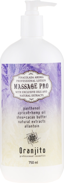 Молочко для масажу "Піна колада" - Oranjito Massage Pro Pina Colada Massage Body Milk — фото N1