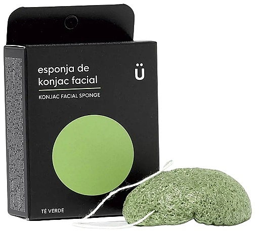 Спонж для умывания лица "Зелёный чай" - NaturBrush Konjac Facial Sponge Green Tea — фото N1