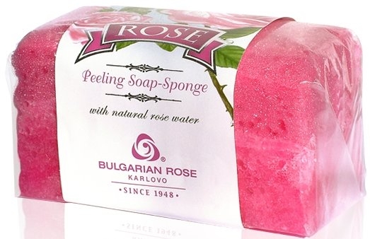 Пилинг мыло-губка - Bulgarian Rose Peeling Soap-Sponge
