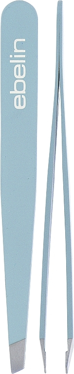 Пінцет для брів з м'якою ручкою, блакитний - Ebelin — фото N2