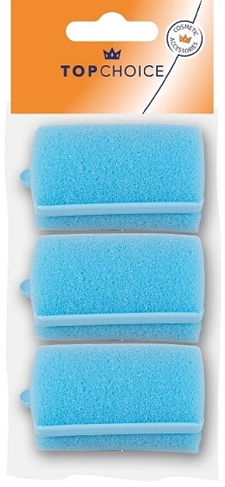 Бигуди-зажимы мягкие, 40 мм, голубые - Top Choice — фото N1
