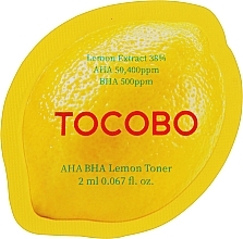 Лимонний тонер з кислотами AHA, BHA та вітаміном С - Tocobo AHA BHA Lemon Toner (тонер) — фото N1