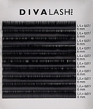 Ресницы для наращивания L/L+ 0.07 (6 мм), 10 ліній - Divalashpro — фото N1