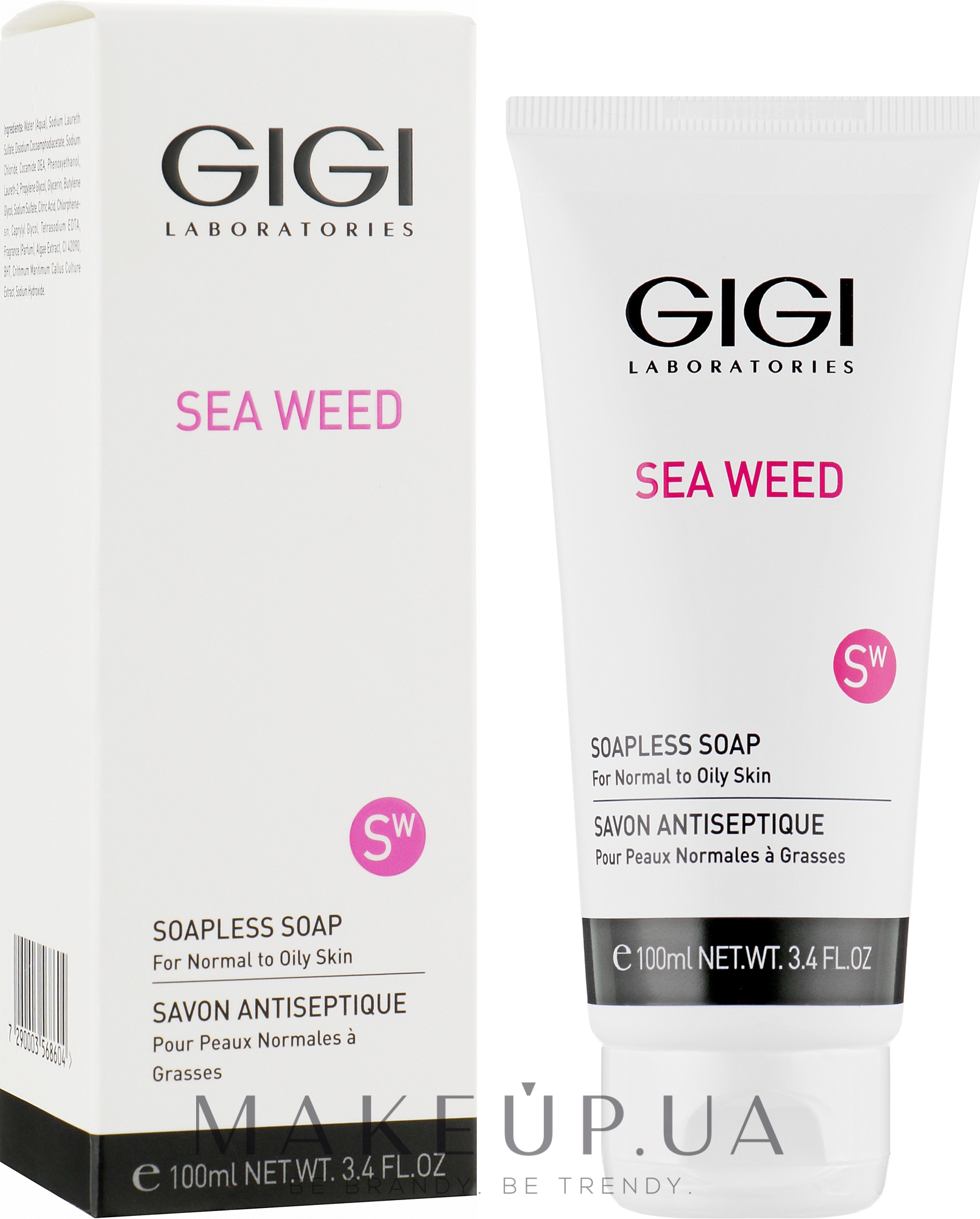 Непенящееся мыло для умывания - Gigi Sea Weed Soapless Soap — фото 100ml