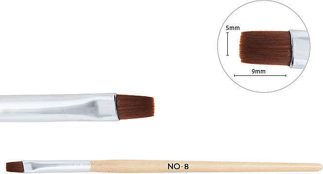 Деревянная кисть для геля №8 - NeoNail Professional — фото N2