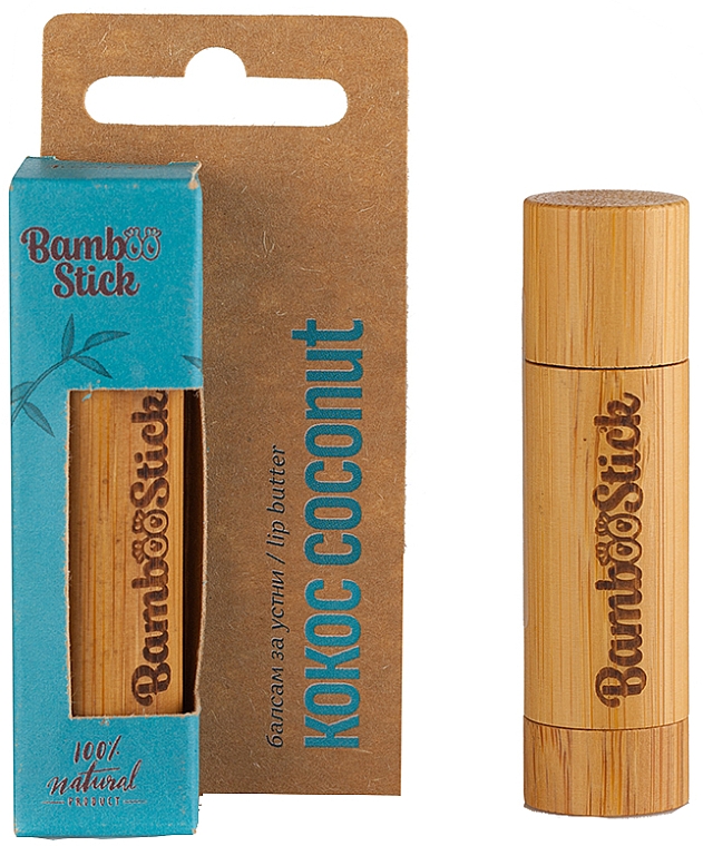 Масло для губ "Кокос" - Bamboostick Coconut Bamboo Natural Care Lip Butter — фото N1