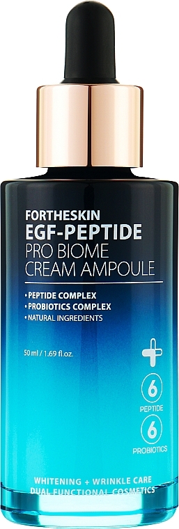 Омолаживающая пептидная крем-сыворотка для лица - Fortheskin EGF-Peptide Pro Biome Cream Ampoule
