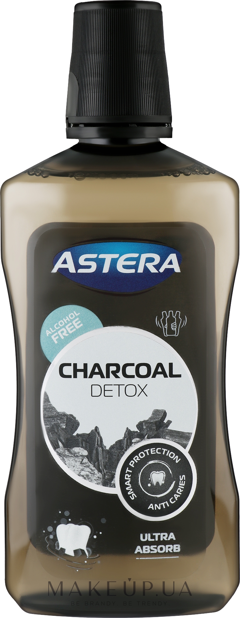 Ополіскувач для ротової порожнини з активованим вугіллям - Astera Charcoal Detox Mouthwash — фото 500ml