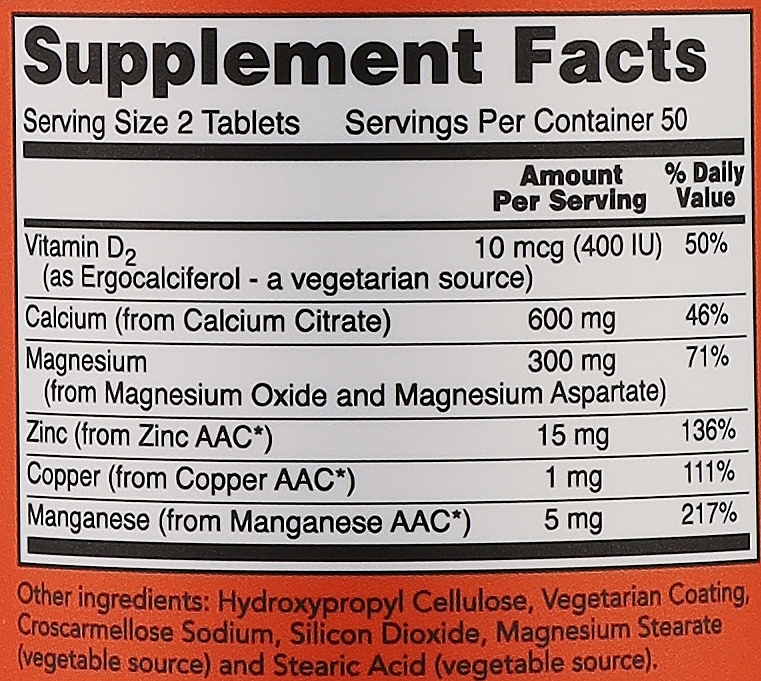 Цитрат кальция в таблетках, 100шт - Now Foods Calcium Citrate — фото N3