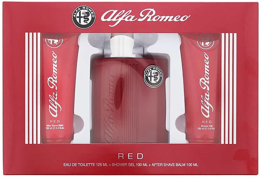 Alfa Romeo Red - Набор (edt/125ml + sh/gel/100ml + ash/balm/100ml) — фото N1