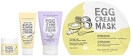 Набор по уходу за кожей - Too Cool For School Egg-Ssential Skincare Mini Set (foam/30g+f/cr/15ml+bat/10g+mask/28g) — фото N1