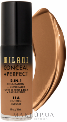 Тональный крем + корректор для лица - Milani Conceal Perfect 2-In-1 Foundation + Concealer — фото 11A - Nutmeg