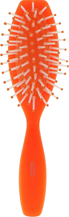 Щетка массажная классическая 7 рядов, оранжевая - Titania — фото N1
