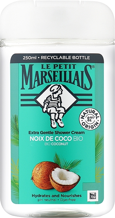 Гель для душу "Кокос", біо - Le Petit Marseillais®  — фото N1