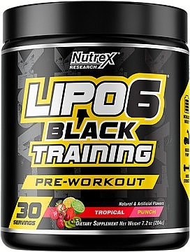 Передтренувальний комплекс "Тропічний пунш" - Nutrex Lipo-6 Black Training Pre-Workout Tropical Punch — фото N1