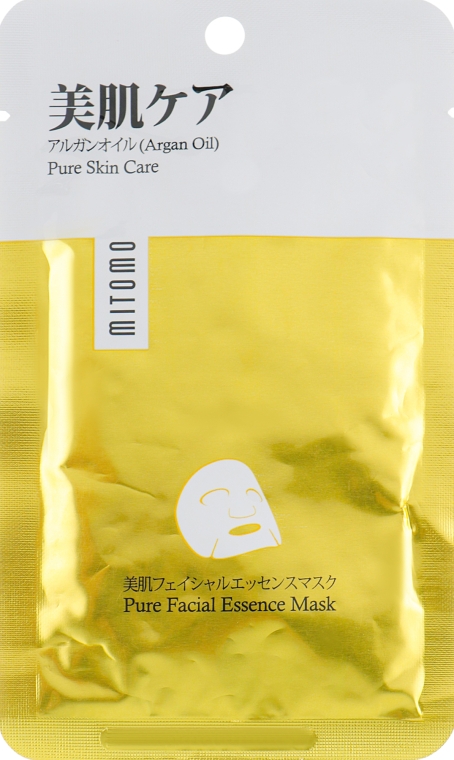Маска з олією арганії для обличчя - Mitomo Premium Pure Facial Essence Mask — фото N1