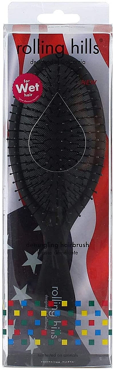 Расческа для волос, черная - Rolling Hills Detangling Brush For Wet Hair Black — фото N1