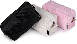 Набір аксесуарів для б'юті-рутини "Tender Pouch", чорний - MAKEUP Beauty Set Cosmetic Bag, Headband, Scrunchy Black — фото N2