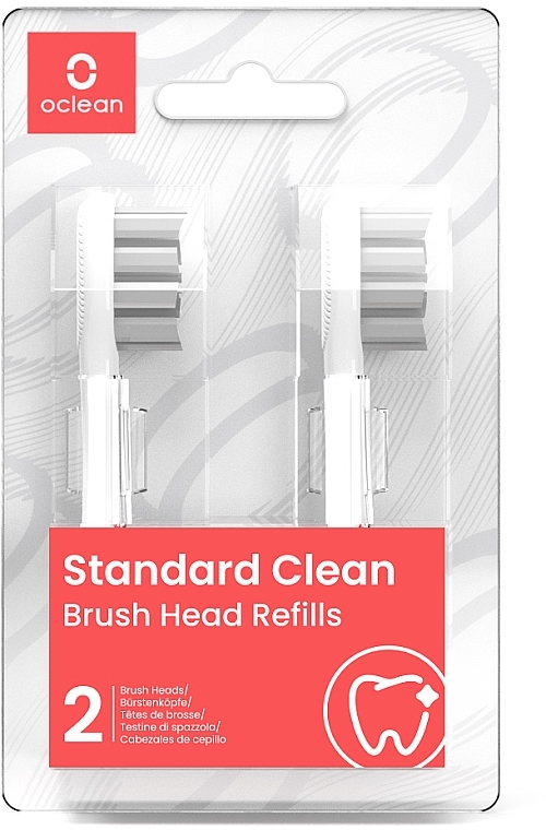 Насадки для електричної зубної щітки, 2 шт., білі - Oclean Brush Heads Refills Standard Clean Soft — фото N1