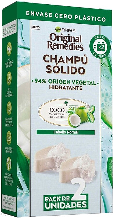 Твердый шампунь с кокосом и алоэ вера - Garnier Original Remedies Solid Shampoo — фото N3