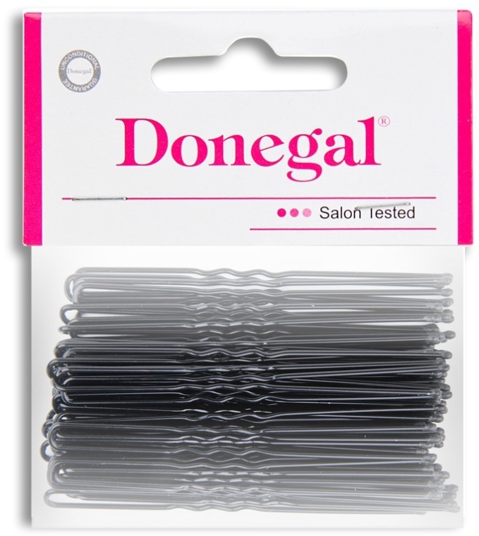Затискачі для волосся, чорні, 7 см, 50 шт. - Donegal Hair Grips — фото N1