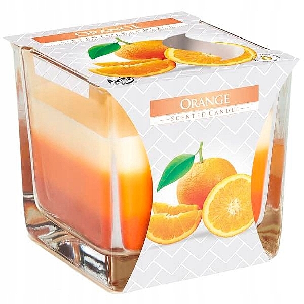 Ароматична тришарова свічка у склянці "Апельсин" - Bispol Scented Candle Orange — фото N1